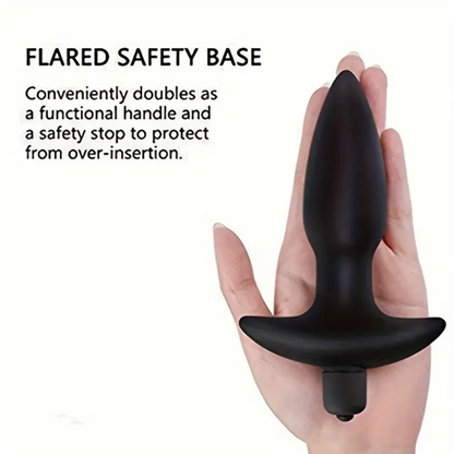 Plug Anal Vibrador Negro con 10 Modos de Vibración
